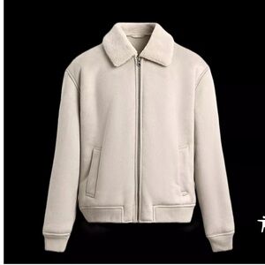 Zara Men's Faux Suede Jacket with Faux Shearling Collar-size M (Brand new)
